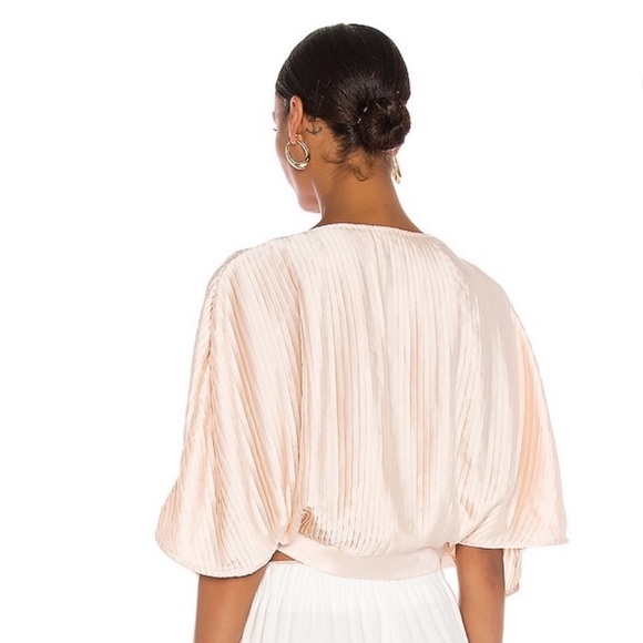 NWT LPA x REVOLVE Morgan Pleated Top Blouse in Peach Nude - Picture 2 of 9